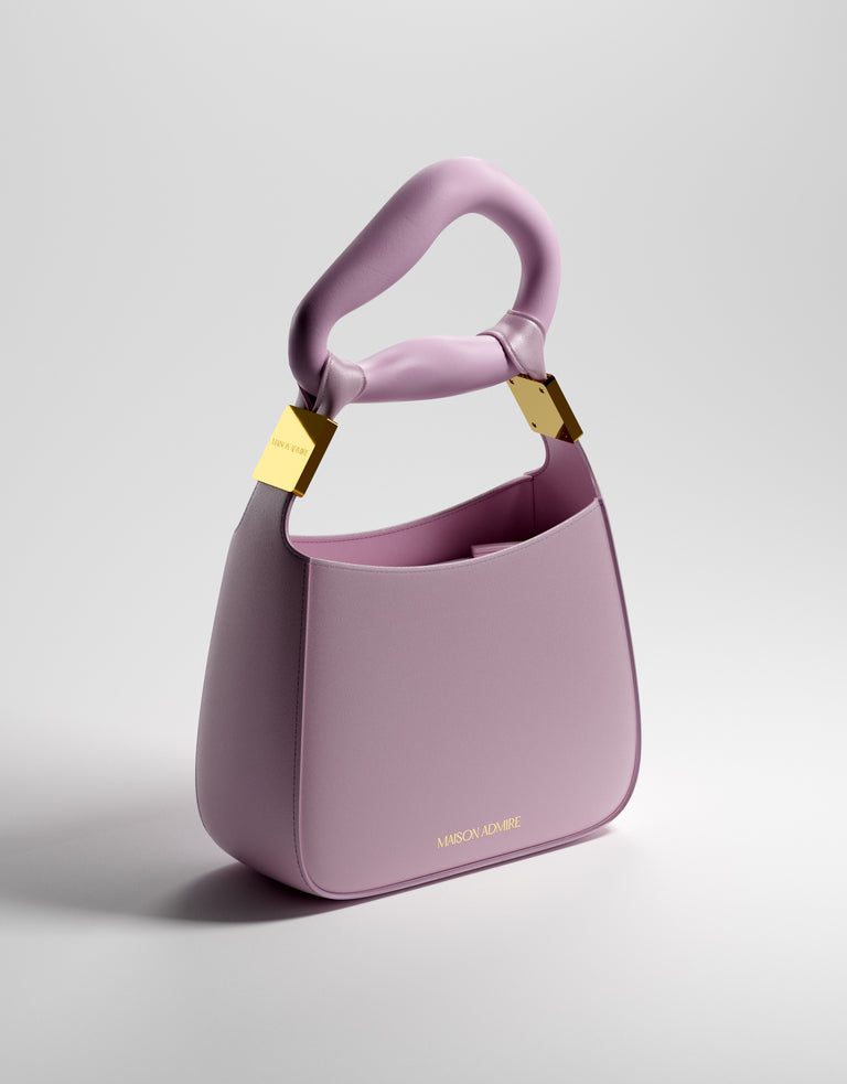 Bolso de piel vegana malva hecho en España